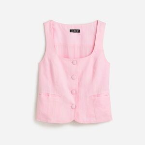 J. Crew Scoopneck Linen Blend Shirt Vest